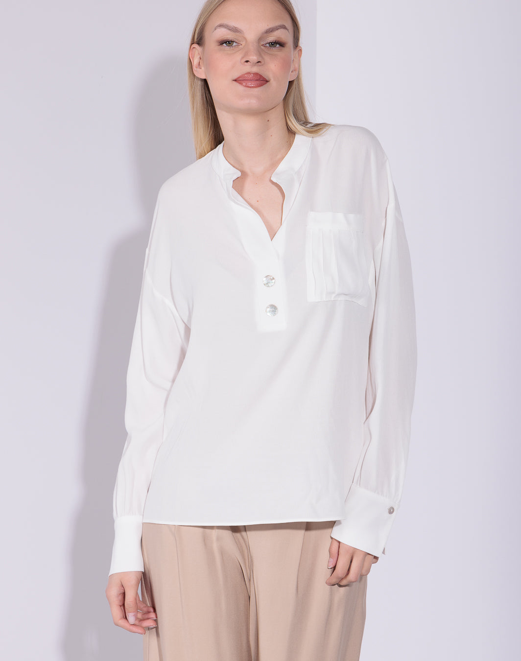Risskio Kadin - Blusa tunisienne in georgette di viscosa